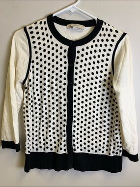 LOFT Black & White Polka Dot Cardigan